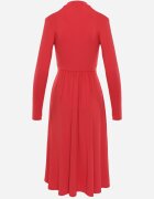 by swan Rochie Cloche Roșie cu Decupaj Decorativ și Umeri Întăriți Rivfedi