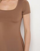 by swan Rochie Cloș Maro cu Vâscoză și Decolteu Pătrat Milirella