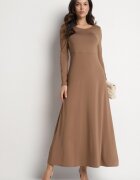 by swan Rochie Cloș Maro din Viscoză cu Spatele Decupat și Legătură Irellisa
