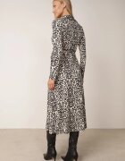 by swan Rochie Cloș Negru-Alb Midi Cu croială tip cămașă Cu model decorativ Liovia