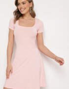 by swan Rochie Cloș Roz din Viscoză și Decolteu Pătrat Milirella