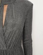 by swan Rochie de cocktail Argintie cu Fir Metalic Mianella
