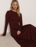 by swan Rochie din bumbac Bordeaux cu croi evazat Tuselenea