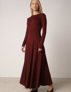 by swan Rochie din bumbac Bordeaux cu croi evazat Tuselenea