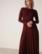 by swan Rochie din bumbac Bordeaux cu croi evazat Tuselenea