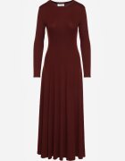 by swan Rochie din bumbac Bordeaux cu croi evazat Tuselenea