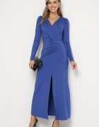 by swan Rochie Elegantă Albastră Petrecută Decorată cu Drapaje Zainara