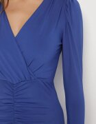 by swan Rochie Elegantă Albastră Petrecută Decorată cu Drapaje Zainara