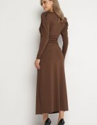 by swan Rochie Elegantă Maro Tip Plic Decorată cu Drapaje Zainara