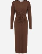 by swan Rochie Elegantă Maro Tip Plic Decorată cu Drapaje Zainara