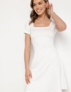 by swan Rochie Evazată Albă cu Viscoză și Decolteu Pătrat Milirella