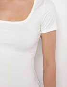 by swan Rochie Evazată Albă cu Viscoză și Decolteu Pătrat Milirella