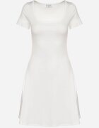 by swan Rochie Evazată Albă cu Viscoză și Decolteu Pătrat Milirella