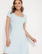 by swan Rochie evazată albastru deschis cu Viscoză și Decolteu Pătrat Milirella