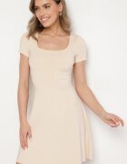 by swan Rochie Evazată Bej deschis cu Viscoză și Decolteu Pătrat Milirella