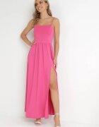 by swan Rochie Fucsia Maxi cu bretele cu crăpătură la tiv și decolteu pătrat Jacklyn