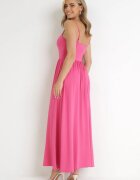 by swan Rochie Fucsia Maxi cu bretele cu crăpătură la tiv și decolteu pătrat Jacklyn
