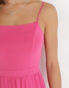 by swan Rochie Fucsia Maxi cu bretele cu crăpătură la tiv și decolteu pătrat Jacklyn
