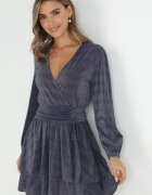 by swan Rochie Granat Evazată cu Fir Metalic Adine