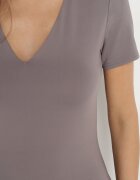 by swan Rochie Gri Mulată Bodycon cu Decolteu în V Efricene