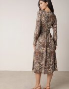 by swan Rochie Maro-Bej cu Elastic în Talie și cu Model Paisley Faendra