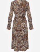 by swan Rochie Maro-Bej cu Elastic în Talie și cu Model Paisley Faendra