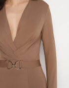 by swan Rochie Maro Cambrată cu Vâscoză Decolteu Petrecut și Curea Tatalissa