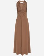by swan Rochie Maro Evazată Fără Mâneci cu Vâscoză Decorată cu Drapaje Folenissa