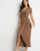 by swan Rochie Maro Mulată cu Viscoză Stil petrecut cu Încrețituri Talisia