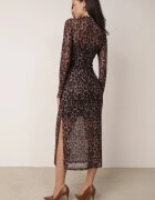 by swan Rochie Maro Mulată Din Plasa Cu Viscoză Cu Imprimeu Leopard Nalvessa