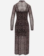 by swan Rochie Maro Mulată Din Plasa Cu Viscoză Cu Imprimeu Leopard Nalvessa