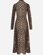by swan Rochie Maro-Negru cu Semi-guler Cambrată cu Slit pe Lateral Sailea