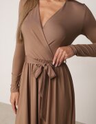 by swan Rochie Maro Petrecută cu Vâscoză Legată în talie Drestalia