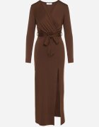 by swan Rochie Maro Petrecută cu Viscoză decorată cu șliț și cordon Teslea