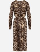 by swan Rochie Maro Taliată cu imprimeu leopard cu decupaje în talie și fentă la poale Larnnie