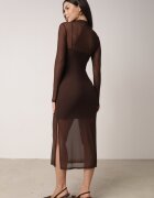 by swan Rochie maro transparentă din plasă cu jupon Kuma
