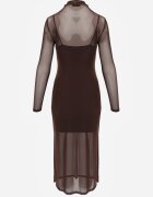 by swan Rochie maro transparentă din plasă cu jupon Kuma