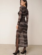 by swan Rochie Maro-Verde Mulată Maxi din Plasă cu Imprimeu Marmorat Bail