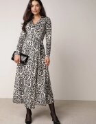 by swan Rochie Maxi Alb-Negru Taliată Petrecută cu Cordon din Material Ailrin