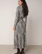 by swan Rochie Maxi Alb-Negru Taliată Petrecută cu Cordon din Material Ailrin