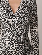 by swan Rochie Maxi Alb-Negru Taliată Petrecută cu Cordon din Material Ailrin