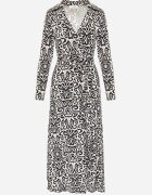 by swan Rochie Maxi Alb-Negru Taliată Petrecută cu Cordon din Material Ailrin