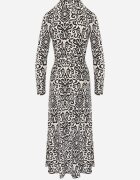 by swan Rochie Maxi Alb-Negru Taliată Petrecută cu Cordon din Material Ailrin