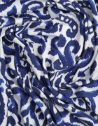 by swan Rochie Maxi Albastru-Alb Cambrată Petrecută cu Cordon Textil Ailrin