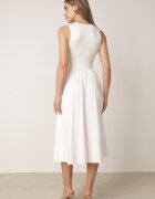 by swan Rochie Midi Albă fără mâneci cu tiv plisat Dreana
