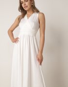 by swan Rochie Midi Albă fără mâneci cu tiv plisat Dreana