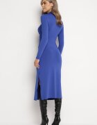 by swan Rochie Midi Cambrată Bleu marin cu semiguler și încrețituri Abigiana