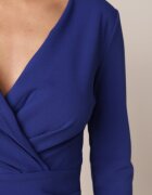 by swan Rochie Mini Bleu-marin cu Decolteu Plic și Încrețituri Hiacinta