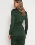 by swan Rochie Mini Cambrată Verde cu încrețituri Lumikki