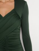 by swan Rochie Mini Cambrată Verde cu încrețituri Lumikki